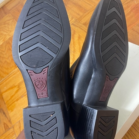 Ariat | Black Western Leather Square Toe Ankle Booties Size 9.5 - Picture 4 of 8